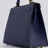 *HOLY GRAIL* Hermès Kelly 25cm Sellier Bag Bleu Navy Epsom Leather with Gold Hardware