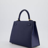 *HOLY GRAIL* Hermès Kelly 25cm Sellier Bag Bleu Navy Epsom Leather with Gold Hardware