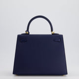 *HOLY GRAIL* Hermès Kelly 25cm Sellier Bag Bleu Navy Epsom Leather with Gold Hardware