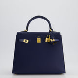 *HOLY GRAIL* Hermès Kelly 25cm Sellier Bag Bleu Navy Epsom Leather with Gold Hardware