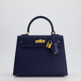 *HOLY GRAIL* Hermès Kelly 25cm Sellier Bag Bleu Navy Epsom Leather with Gold Hardware