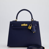 *HOLY GRAIL* Hermès Kelly 25cm Sellier Bag Bleu Navy Epsom Leather with Gold Hardware