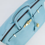 Hermès Birkin 35cm Bag in Bleu Atoll Clemence Leather with Gold Hardware