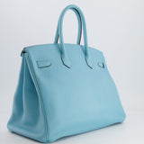 Hermès Birkin 35cm Bag in Bleu Atoll Clemence Leather with Gold Hardware