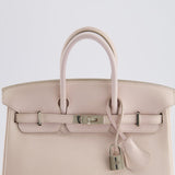 Hermès Birkin Retourne 25cm in Rose Dragee Swift Leather with Palladium Hardware