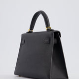 Hermès Mini Kelly Bag II Sellier 20cm in Noir Epsom Leather with Gold Hardware