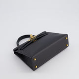 Hermès Mini Kelly Bag II Sellier 20cm in Noir Epsom Leather with Gold Hardware