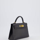 Hermès Mini Kelly Bag II Sellier 20cm in Noir Epsom Leather with Gold Hardware