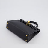 Hermès Mini Kelly Bag II Sellier 20cm in Noir Epsom Leather with Gold Hardware