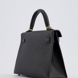 *SUPER RARE* Hermès Mini Kelly Bag II Sellier 20cm in Noir Epsom Leather with Gold & Hardware