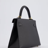 *SUPER RARE* Hermès Mini Kelly Bag II Sellier 20cm in Noir Epsom Leather with Gold & Hardware