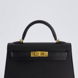 *SUPER RARE* Hermès Mini Kelly Bag II Sellier 20cm in Noir Epsom Leather with Gold & Hardware