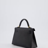 *SUPER RARE* Hermès Mini Kelly Bag II Sellier 20cm in Noir Epsom Leather with Gold & Hardware