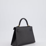 *SUPER RARE* Hermès Mini Kelly Bag II Sellier 20cm in Noir Epsom Leather with Gold & Hardware