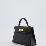 *SUPER RARE* Hermès Mini Kelly Bag II Sellier 20cm in Noir Epsom Leather with Gold & Hardware