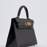 *SUPER RARE* Hermès Mini Kelly Bag II Sellier 20cm in Noir Epsom Leather with Gold & Hardware