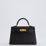 *SUPER RARE* Hermès Mini Kelly Bag II Sellier 20cm in Noir Epsom Leather with Gold & Hardware