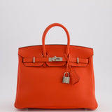 Hermès Birkin 25cm Bag in Capucine Togo Leather and Palladium Hardware