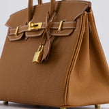 Hermès Birkin 25cm Retourne Bag in Gold Togo Leather with Gold Hardware