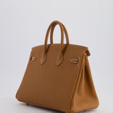 Hermès Birkin 25cm Retourne Bag in Gold Togo Leather with Gold Hardware