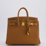 Hermès Birkin 25cm Retourne Bag in Gold Togo Leather with Gold Hardware