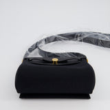 Hermès Herbag Zip 20 Bag in Noir Toile Officier Canvas & Noir Vache Hunter Leather with Gold Hardware