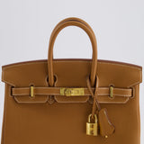 Hermès Birkin 25cm Retourne Bag in Gold Togo Leather with Gold Hardware