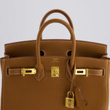 Hermès Birkin 25cm Retourne Bag in Gold Togo Leather with Gold Hardware