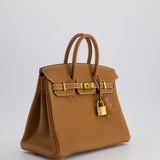 Hermès Birkin 25cm Retourne Bag in Gold Togo Leather with Gold Hardware