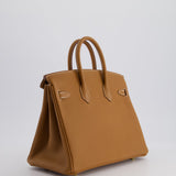 Hermès Birkin 25cm Retourne Bag in Gold Togo Leather with Gold Hardware