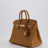 Hermès Birkin 25cm Retourne Bag in Gold Togo Leather with Gold Hardware