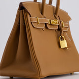 Hermès Birkin 25cm Retourne Bag in Gold Togo Leather with Gold Hardware