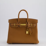 Hermès Birkin 25cm Retourne Bag in Gold Togo Leather with Gold Hardware