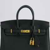 Hermès Birkin 25cm Bag Retourne in Vert Cypress Togo Leather with Gold Hardware