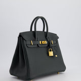 Hermès Birkin 25cm Bag Retourne in Vert Cypress Togo Leather with Gold Hardware