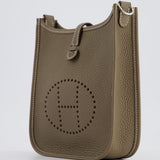 Hermès Mini Evelyne Bag in Etoupe Clemence Leather with Palladium Hardware