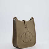 Hermès Mini Evelyne Bag in Etoupe Clemence Leather with Palladium Hardware