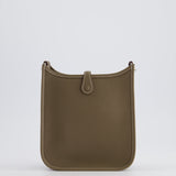 Hermès Mini Evelyne Bag in Etoupe Clemence Leather with Palladium Hardware