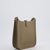 Hermès Mini Evelyne Bag in Etoupe Clemence Leather with Palladium Hardware