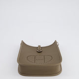 Hermès Mini Evelyne Bag in Etoupe Clemence Leather with Palladium Hardware