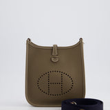 Hermès Mini Evelyne Bag in Etoupe Clemence Leather with Palladium Hardware