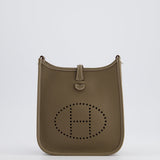 Hermès Mini Evelyne Bag in Etoupe Clemence Leather with Palladium Hardware