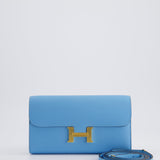 Hermès Constance To Go Bag in Celeste Epsom Leather with Gold Hardware