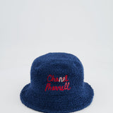 Chanel X Pharrell SS19 Capsule Collection Navy Hat with Crystal Embellished CC Logo Size S