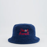 Chanel X Pharrell SS19 Capsule Collection Navy Hat with Crystal Embellished CC Logo Size S