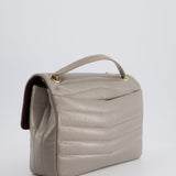 Chanel Light Grey Chevron Miroir Flap Bag in Distressed Calfskin Leather with Champagne Gold Hardware