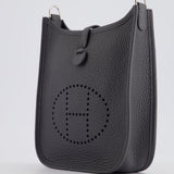 Hermès Mini Evelyne Bag in Ardoise Clemence Leather with Palladium Hardware