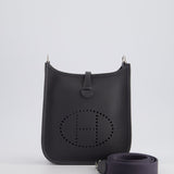 Hermès Mini Evelyne Bag in Ardoise Clemence Leather with Palladium Hardware