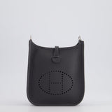 Hermès Mini Evelyne Bag in Ardoise Clemence Leather with Palladium Hardware