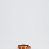 Hermès Behapi Double Tour Bracelet in Orange with Gold Hardware Size M